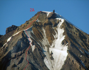 Верхняя часть маршрута 2А на Корякский вулкан.
