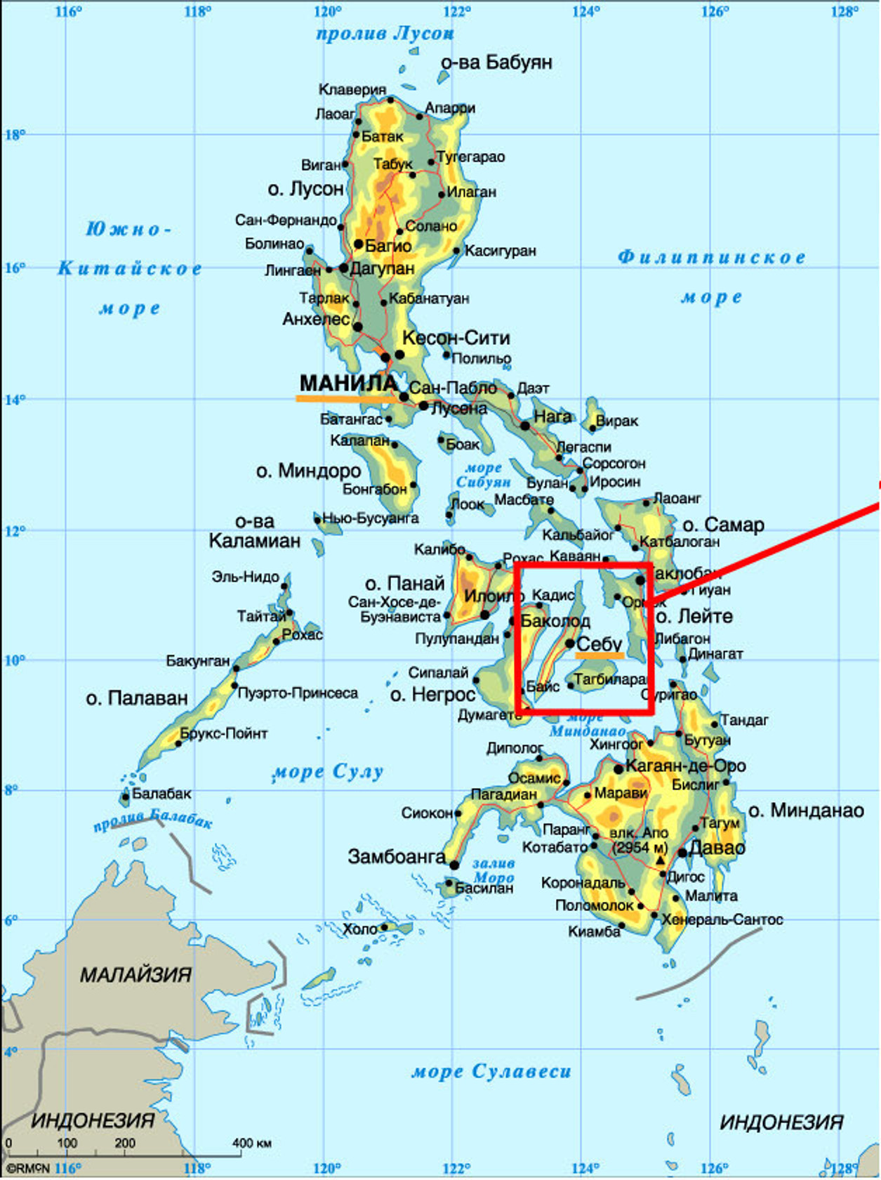 Где находятся Филиппины на карте