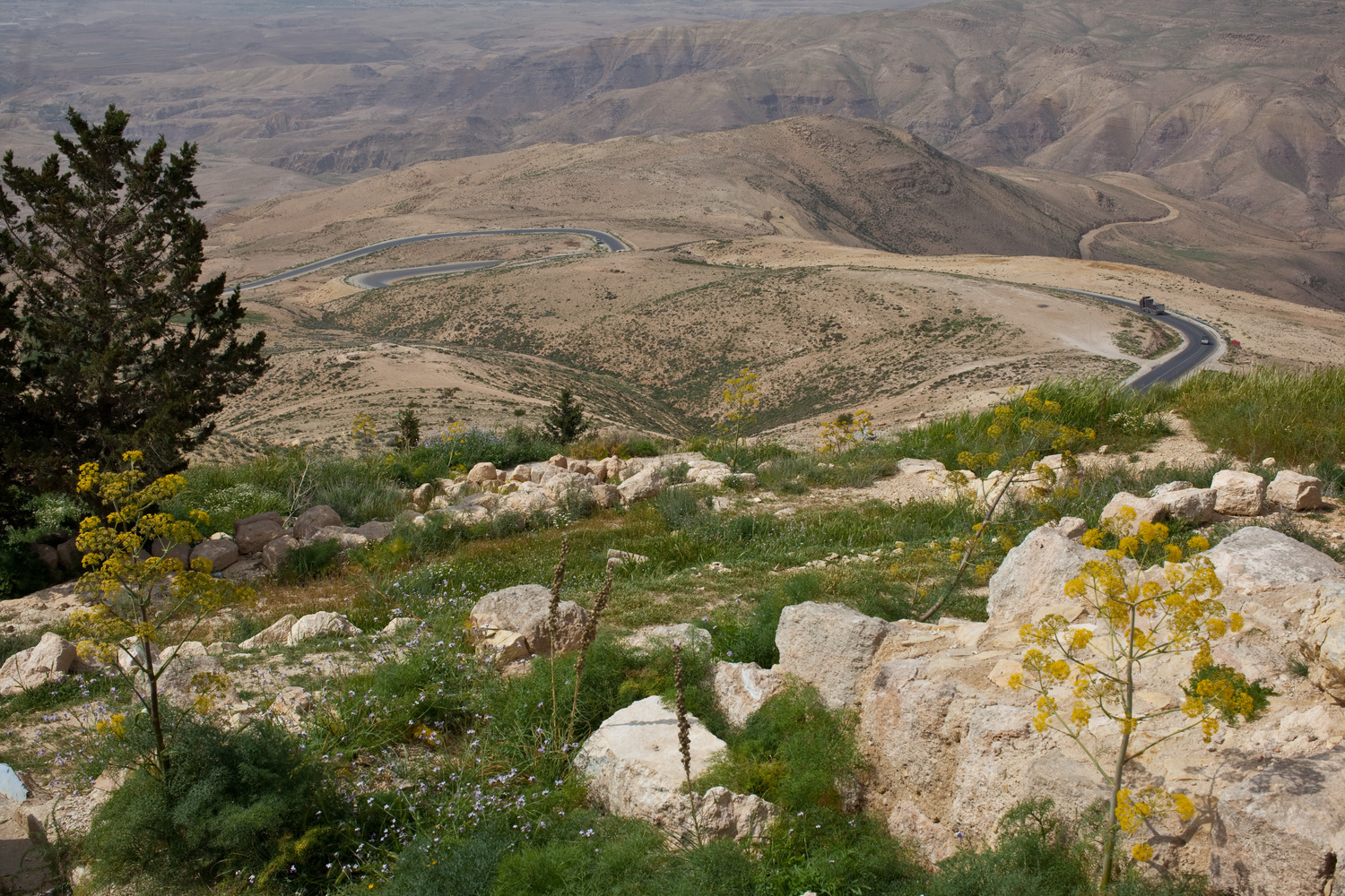 Иордания, серпантин на Mont Nabo.