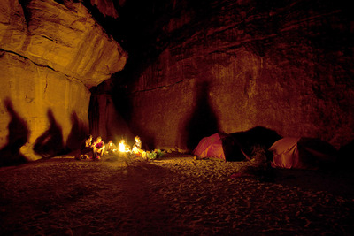 Ночевка в Barrah canyon у подножия маршрута Merlins Wand.