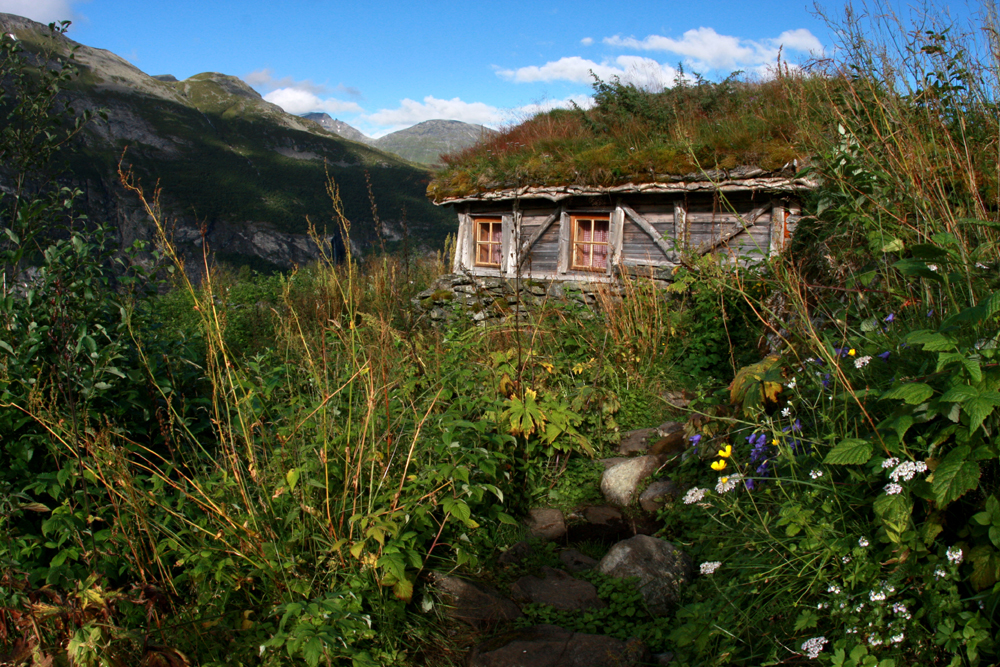 Норвегия, Мёре-о-Ромсдал, стринная ферма в Гейрангере. Norway, M&#248;re-og-Romsdal, Old farm on Geirangerfjord