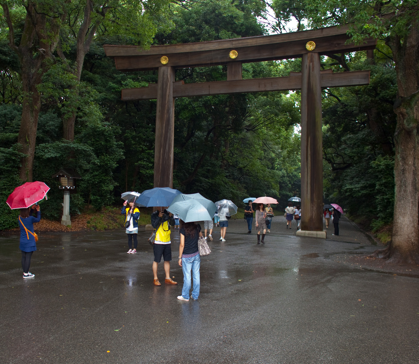 Meiji Shrine. Центральный вход в синтоистское святилище.